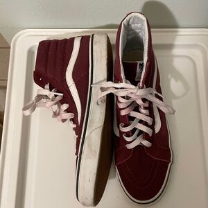 Maroon high top Vans